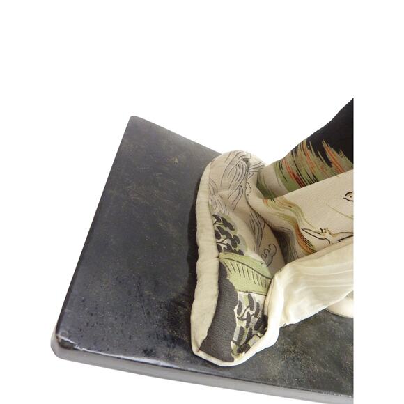 Vintage Japanese Geisha Doll Oyama Black Kimono - Picture 4 of 7